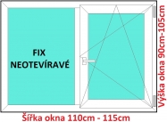 Okna FIX+OS SOFT šířka 110 a 115cm x výška 90-105cm